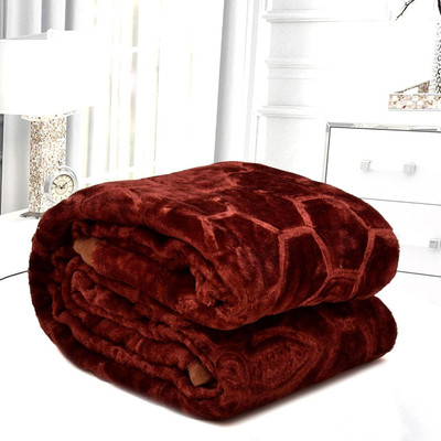 Changers Solid Double Mink Blanket for  AC Room(Polyester, Brown)