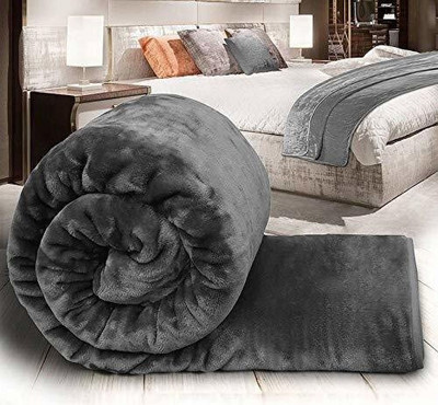 Yatti Galleryes Floral Double Mink Blanket for  Heavy Winter(Microfiber, Grey)