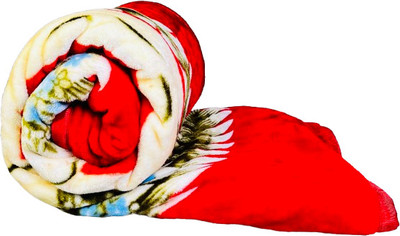 evohome Printed Double AC Blanket for  Mild Winter(Polyester, Red)