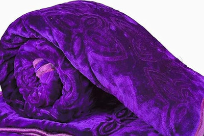 HS DESIGNING Solid Double AC Blanket for  AC Room(Polyester, Purple)