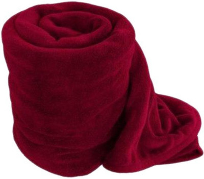 Solid Single Fleece Blanket(Microfiber, Maroon)