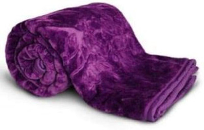 MAGICAL Floral Single Mink Blanket for  Heavy Winter(Microfiber, Purple)