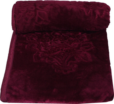 Nayan Enterprises Printed Double Mink Blanket for  Heavy Winter(Microfiber, Dark Purple)