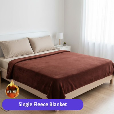 Radha Solid Single AC Blanket(Microfiber, Brown)