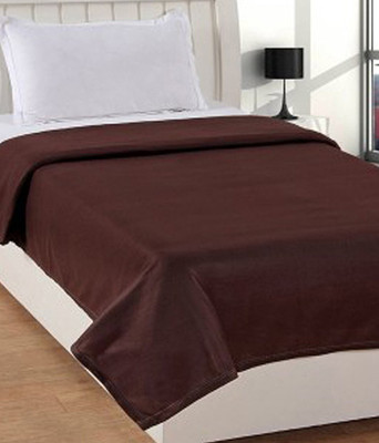 Goyal's Solid Single AC Blanket for  Heavy Winter(Polyester, Brown)