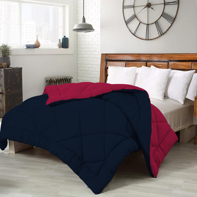 Riyans group Solid Double Comforter for  Heavy Winter(Microfiber, Maroon, Navy Blue)