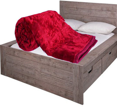 Oshano Solid Single Mink Blanket for  Heavy Winter(Polyester, Maroon)