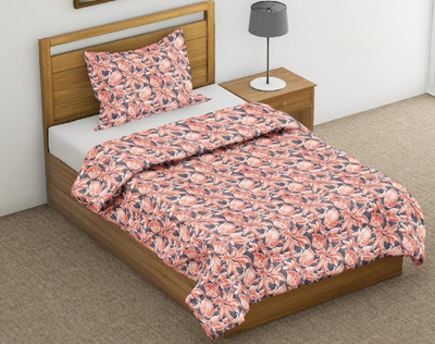 EVOL Printed Single Comforter for  Heavy Winter(Poly Cotton, Sea Blue Floral)