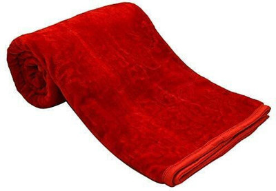Yati Gallerie Floral Double Mink Blanket for  Mild Winter(Microfiber, Red)