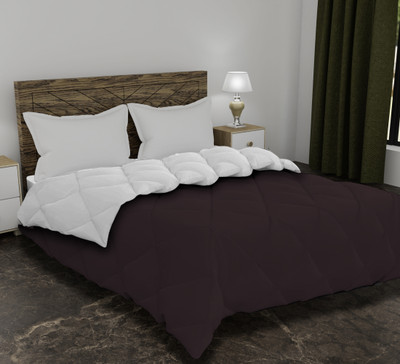 AJISH Solid Single Comforter for  Heavy Winter(Polyester, White-Wine)