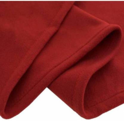 Corevalue Solid Single Fleece Blanket for  AC Room(Woollen Blend, Red)