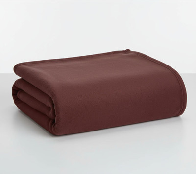 ivaza Solid Single Fleece Blanket for  AC Room(Polyester, Cofffee)