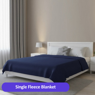 DONDA Solid Single Fleece Blanket(Woollen Blend, BLUE)