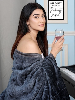 Yatti Galleryes Floral Double Mink Blanket for  Heavy Winter(Microfiber, Grey)