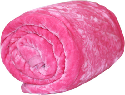 wear me Floral Single Mink Blanket for Heavy Winter(Microfiber, Pink)