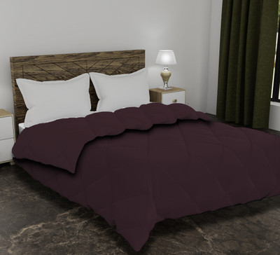 AJISH Solid Single Comforter for  Heavy Winter(Polyester, Wine)