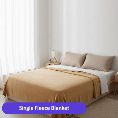 Shine Creations Solid Single Fleece Blanket(Polyester, Brown)