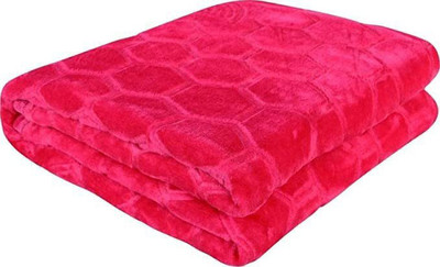 Yati Gallerie Solid Double Mink Blanket for  Heavy Winter(Polyester, Pink)