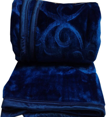Oshano Solid Single Mink Blanket for  Heavy Winter(Polyester, PURPLE2)
