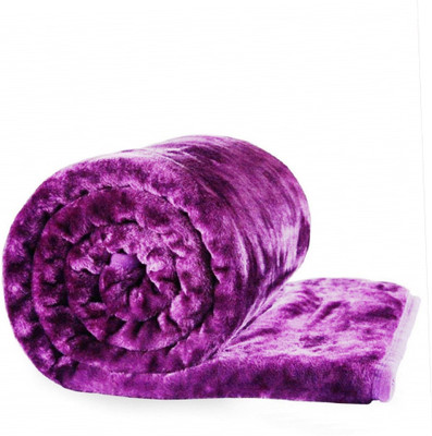 Yati Gallerie Floral King Mink Blanket for  Heavy Winter(Polyester, Purple)