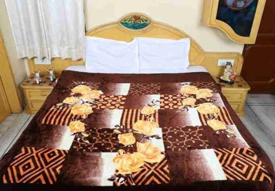 Yati Gallerie Self Design Single Mink Blanket for  Heavy Winter(Microfiber, CoffeeFlower)