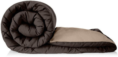 RF Relaxfeel Solid Single Quilt for  Heavy Winter(Poly Cotton, Brown & Beige)