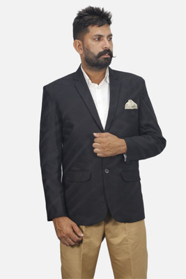 gargian master cut Solid Single Breasted Wedding Men Blazer(Blue)