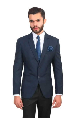 NEHAFB Solid Single Breasted Casual, Formal Men Blazer(Black)