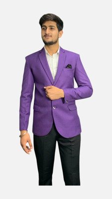 gargian master cut Solid Single Breasted Formal, Party Men Blazer(Purple)