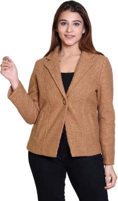 TWENTY ME Solid Single Breasted Casual Women Blazer(Beige)