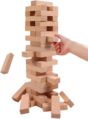 arovemic No-1 Gaming Classic Jenga, Hardwood Blocks, Stacking Tower Game For Kids(Brown)