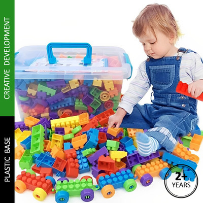 SHARVIL 50+ Educative Block Set Building Blocks for Kids Puzzle Train Toy Set Blocks(Multicolor)