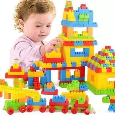 100 Pcs Building Block Toy for Kids Fun, Learning & Smart Activity Train Blocks(Multicolor)