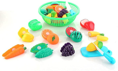 Nafhotoz Sliceable Cutting Play Kitchen Toy with Fruits