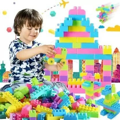 Bachho ke plastic blocks ,pack of 50 construction blocks for Kids(Multicolor)