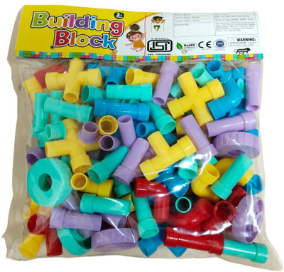 Tick Colorful Building Pipes Blocks Set For Kids | Creative Educational Toy (100 Pc)(Multicolor)