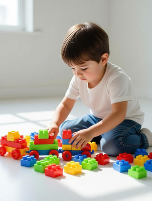 SHARVIL DIY Premium Plastic Building Blocks for Kids 40+ pcs(Multicolor)