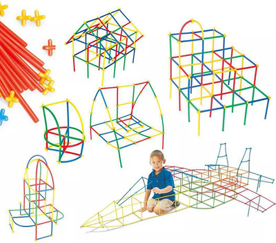 krishna enterprise Straw Building Blocks Creative Learning Educational Toy for Kids 100 PCS(Multicolor)