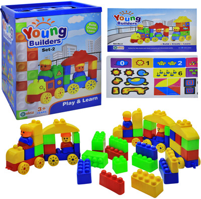 Ekta Young Builders Set-2 Blocks & Bricks Toy Game(Multicolor)