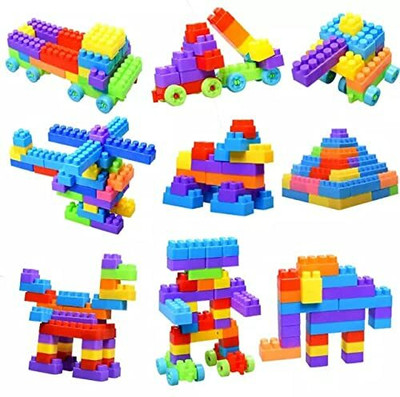 Pulsbery 100+Building Smart Activity Blocks,Bricks for Kids Age 3+ Multi Color(Multicolor)