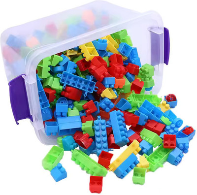 Pureey Top ProgressBuild: DIY Plastic Building Blocks Toy for Kids,100+ Pieces, Ages 3+(Multicolor)