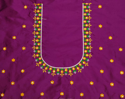 RAMLALLA CREATION Art Silk Embroidered Blouse Material