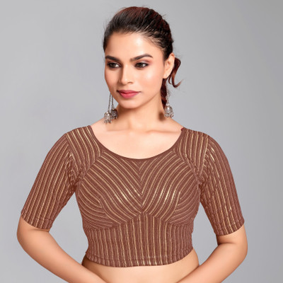 PU Fashion Palace Round Neck Women Blouse