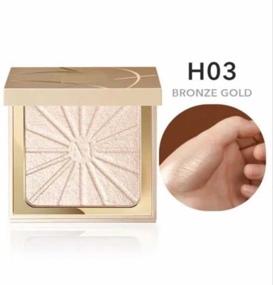 EZELFLOW BEAUTY Brightening Highlighter Cheek Blush Palette Professional Brighten Smooth(Oil-Control Natural Pressed Makeup Highlighter H01-BRONZE GOLD)