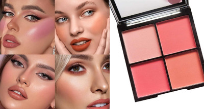 Wiffy Matte Blush Smooth Texture, Long Lasting Matte Blusher 4 in 1 Palette(Multicolor)