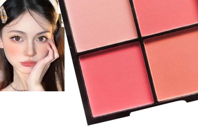 Wiffy The blush matte + natural + long lasting with 4 color blusher shades(Multicolor)