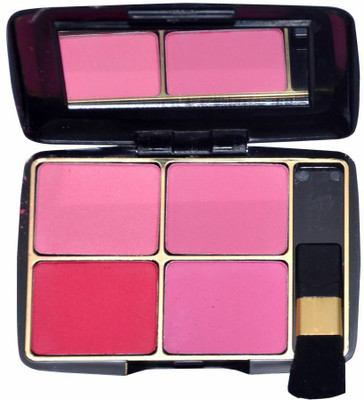 KAIASHA 4 in 1 Cheek Blush Powder Minerals Palettes Blusher Natural Brush Palette(MULTICOLOR)