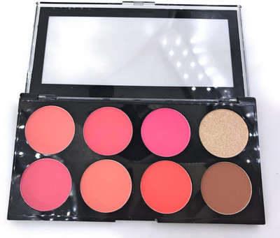 EZELFLOW BEAUTY Professional 8 Colors Blush Palette, Face Contour and Highlight Blush Palette 02(MULTICOLORS 02)