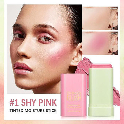 sindhwani makeovers Best Cream Blush Stick - Multi-Use Makeup Stick for Cheeks and Lips(PINK)