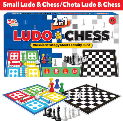 Little Berry Ludo and Chess Board Game Set (Junior Size) - Board Game for Kids & Adults Strategy & War Board Game